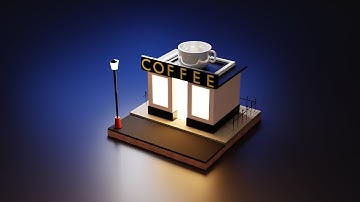 Coffee Shop in Blender || Low Poly