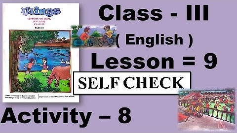 Class 3 Wings, Class three, Lesson 9, English, Self Check, Activity 8 Answer Solved, Wings Book, WB