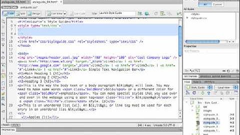 23.Creating.a.CSS.Style.Guide( Exporting existing styles into an external style sheet).mov
