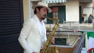 Bella Ciao   BALCONY SAX PERFORMANCE in ITALY