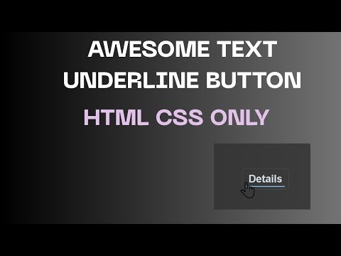Text Underline Button Animation Using Only HTML & CSS | Modern Hover Effect Tutorial