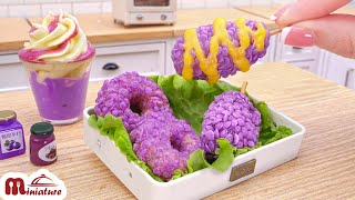 Amazing Miniature Purple Hot Dog Recipe | Only Purple Food Miniature Cooking Challenge