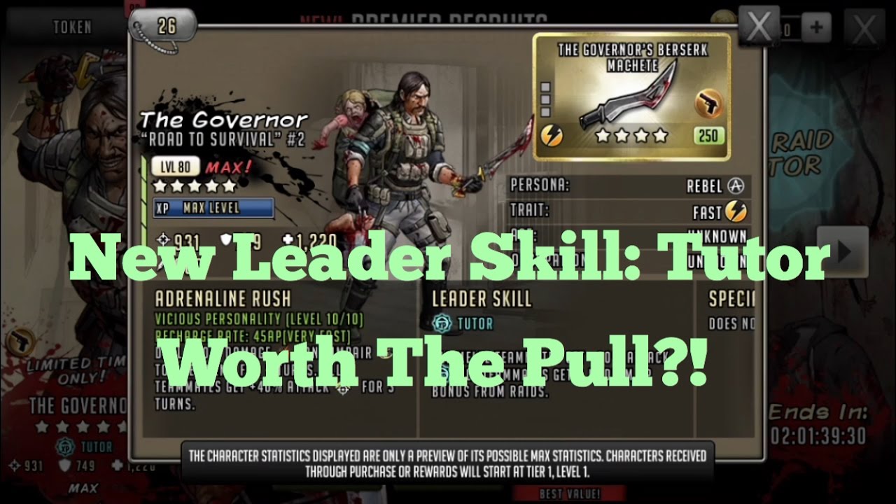 The Walking Dead Road To Survival 1 Pull For New Epic Governor