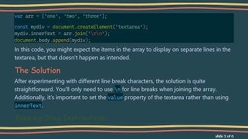 How to Join an Array into a String and Add It to a Textarea with Line Breaks