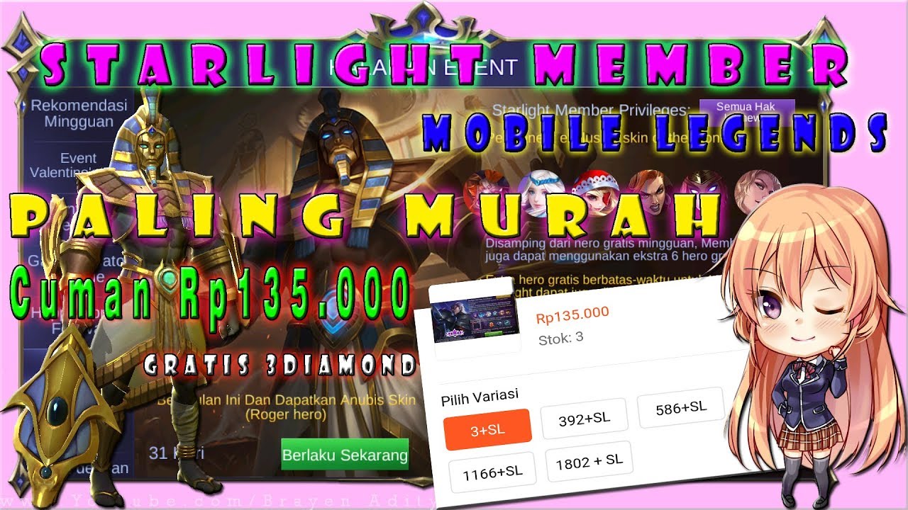 Starlight Member Mobile Legends Paling Murah YouTube