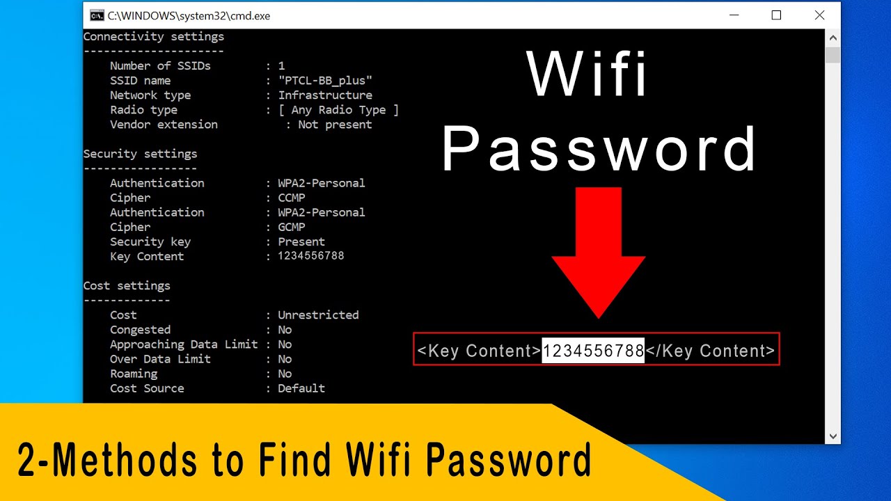 how can i find my wifi password on my pc windows xp
