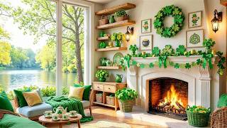 Saint Patrick Relaxing Piano Music 🍀 Happy St Patrick's Day, Patrick's Day Fireplace Ambience