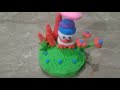 🐻🥕 Cute White Teddy Bear in Carrot Garden Under Umbrella 🌿✨ | Mini Clay Art Magic