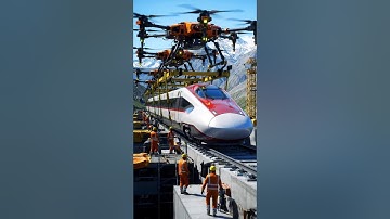 Ai Railway Construction via Drones: The Technology of the Future! #drone #automobile #technology