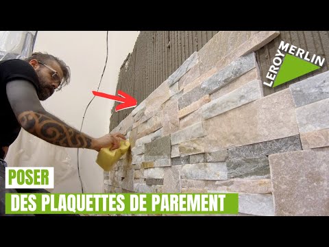 POSER DES PLAQUETTES DE PAREMENT LEROY MERLIN -TUTO COMPLET