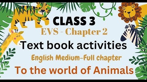 CLASS 3| EVS |CHAPTER 2| TO THE WORLD OF ANIMALS|TEXT BOOK ACTIVITIES |FULL|ENGLISH MEDIUM