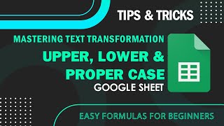 #Upper #Lower #Proper Case Formula in Google Sheets. #googlesheets #easy #excel Formulas For Upper Lower Proper Case Text In Excel Google Sheets