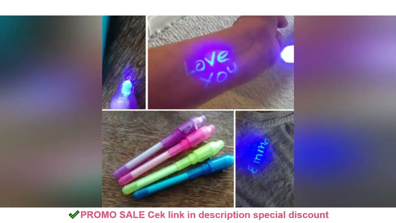 Luminous Light Pen Magic Purple 2 In 1 UV Black Light Combo Drawing Invisible Ink Pen Learning Educa