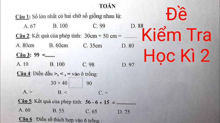 Kiểm tra học kì 2 toán lớp 1