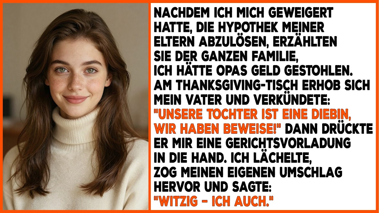 Meine Eltern haben mich an Thanksgiving einen Dieb genannt – dann habe ich meinen Umschlag vor 30...