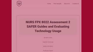 NURS FPX 8022 – SAFER Guides and Evaluating Technology Usage