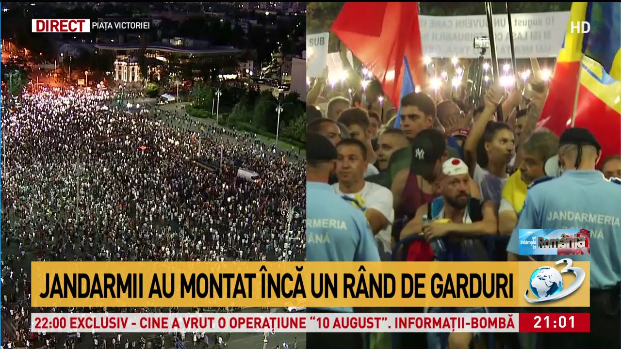 Protest Piața Victoriei. Protestatarii au ocupat două benzi de circulație; Efectivele de jandarmi newspaper mockup