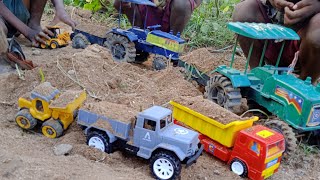 gadi wala cartoon toys video, जेसीबी मशीन रोड बनाया JCB loading in mud,buldozer, Tata truck।