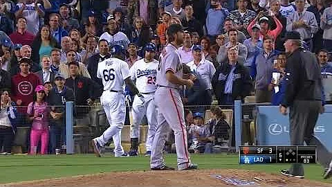 Puig takes pitch, launches homer, gets heated