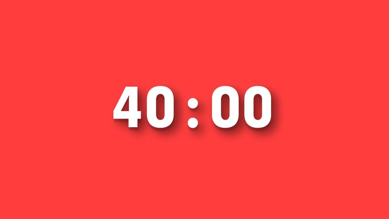 Red Countdown Timer - 40 Minutes.