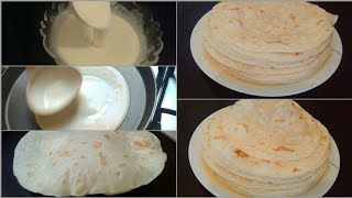 Tortilla bread with liquid dough that mixes easily and successfully without kneading