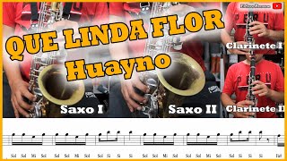 Miniatura del video "🎷🎹QUE LINDA FLOR ▶ Tutorial para SAXO - partitura y NOTAS  GRATIS - Huayno de Silverio Urbina 🎵🎶"