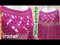 Mini poncho floreado tejido a crochet para adultas (S,M,L) 🌸 / Tejiendo Perú