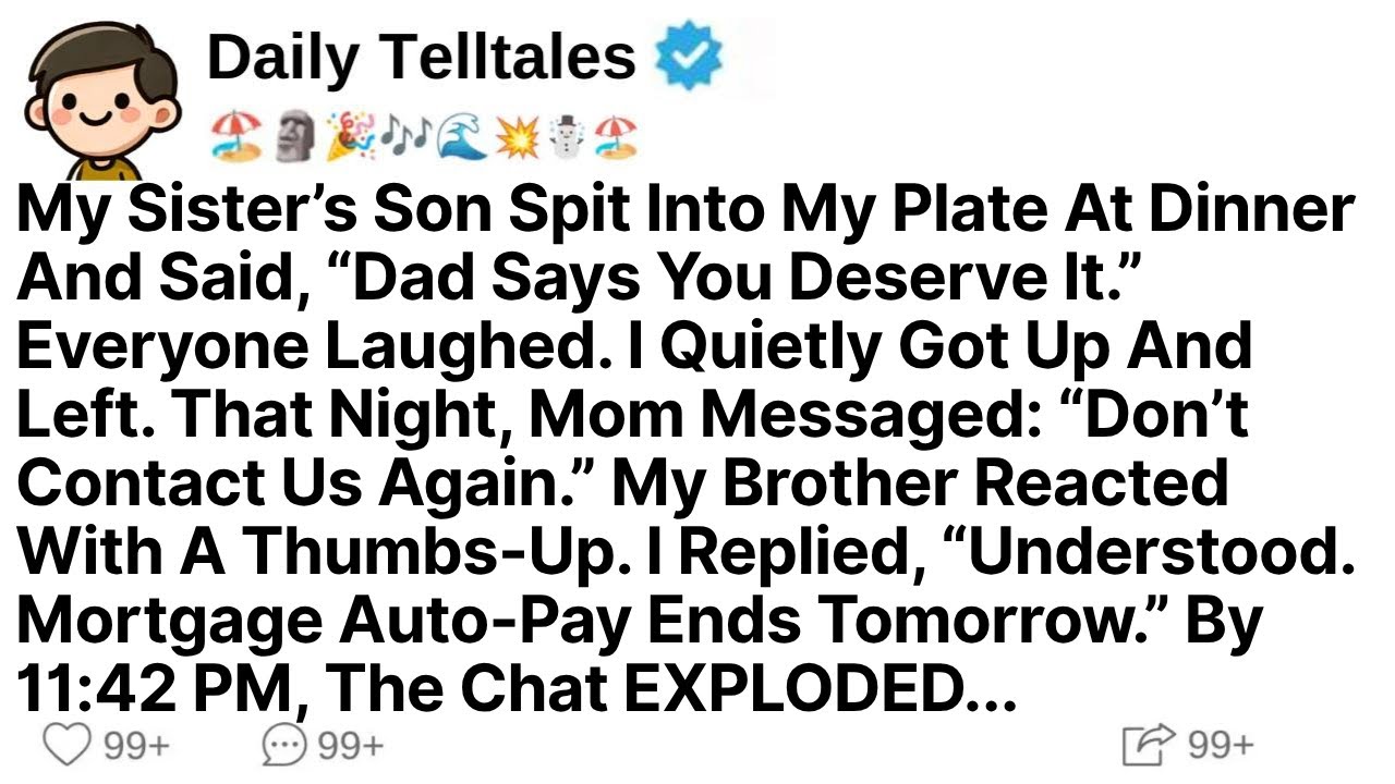 My Sister’s Son Spit Into My Plate At Dinner And Said, “Dad Says You Deserve It.” Everyone Laughed..