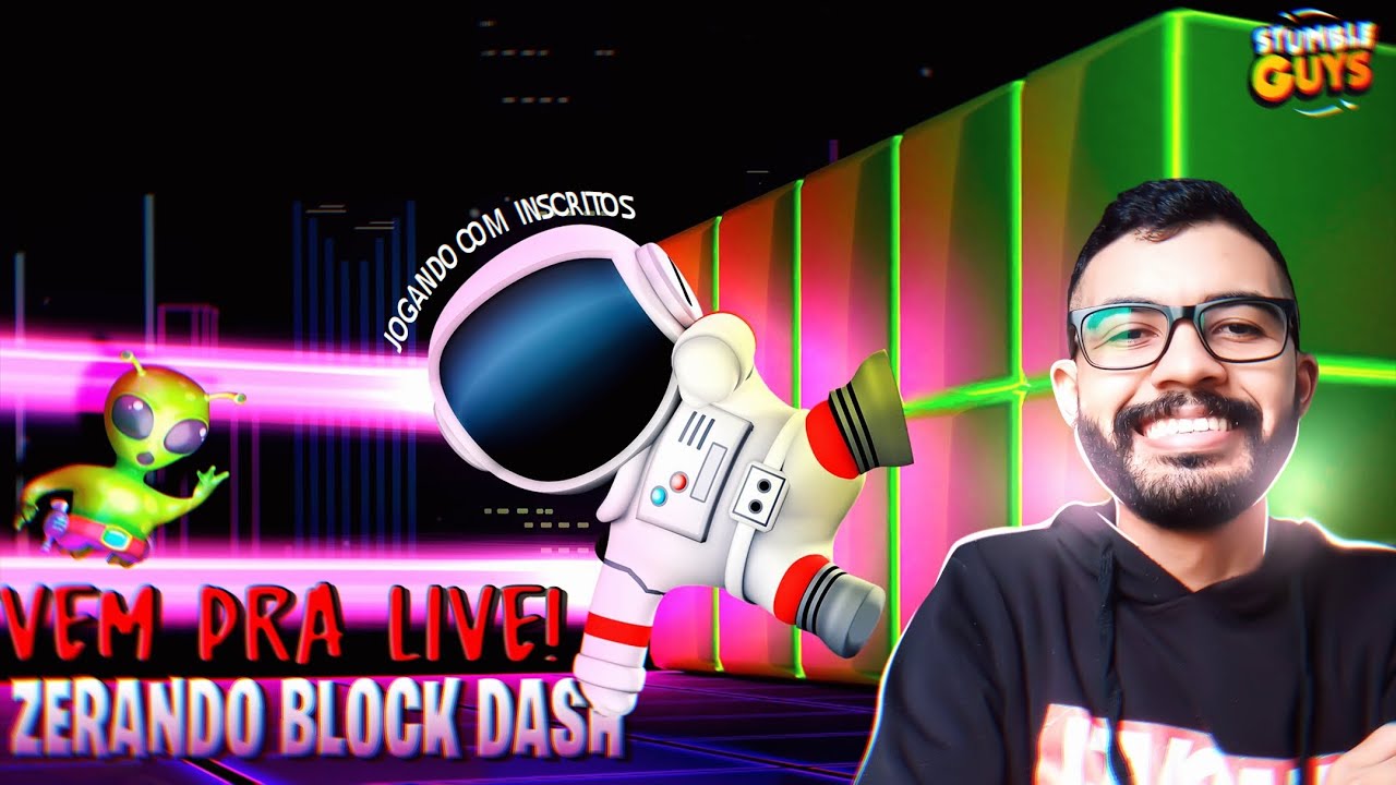 🥊🛑STUMBLE GUYS - VEM JOGAR COMIGO BLOCK DASH LENDÁRIO VERSÃO