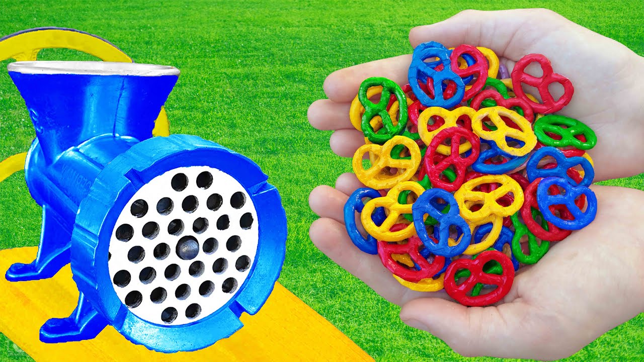 EXPERIMENT COLORFUL COOKIES VS MEAT GRINDER