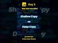 Shallow Copy vs Deep Copy in JavaScript 🤯 (Explained Simply) #javascriptinterview#coding #javascript