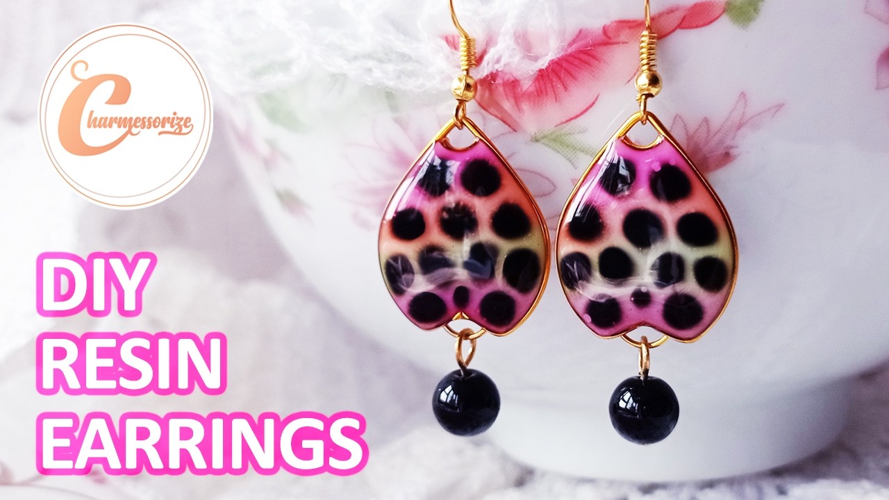 UV レジン | DIY UV Resin Earrings |No mold Make your own Frame With Craft wire | Step By Step Tutorial