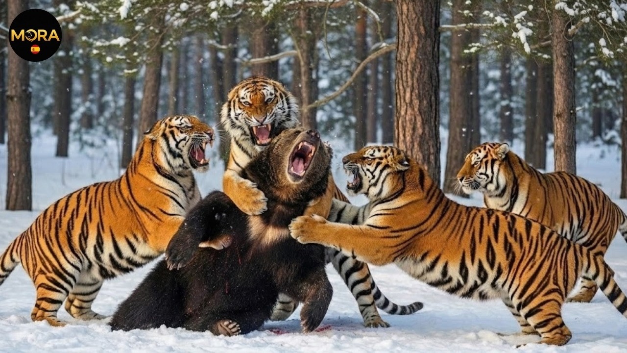 Una pelea desigual pero impredecible entre el oso perezoso y el tigre 