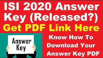 ISI 2020 Answer Key (Released) - Know How to Check ISI Official Question Papers & Answer Key PDF