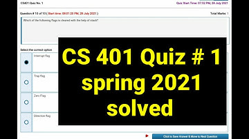 CS 401 Quiz 1 spring 2021 complete solution .