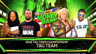 Roman Reigns + Solo Sikoa vs. Cody Rhodes + Jey Uso | Championship Tag Team Title Match | WWE 2K24