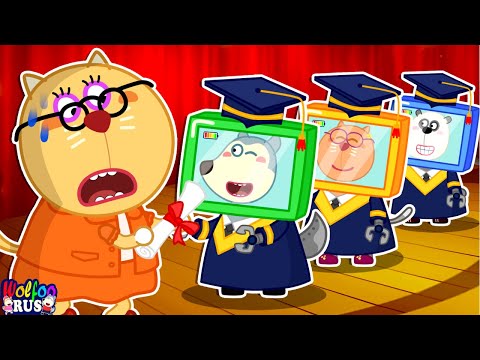 Вулфу стал телевизионщиком! - Первый день выпуска Вулфу из детского сада | Wolfoo Russian