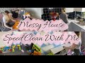 MESSY HOUSE SPEED CLEAN WITH ME | EXTREME CLEANING MOTIVATION | Kira Davies