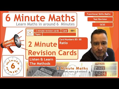 2 Minute Revision walk through cards 85-88 Ratios, Revise maths the easy way. FREE digital Download!