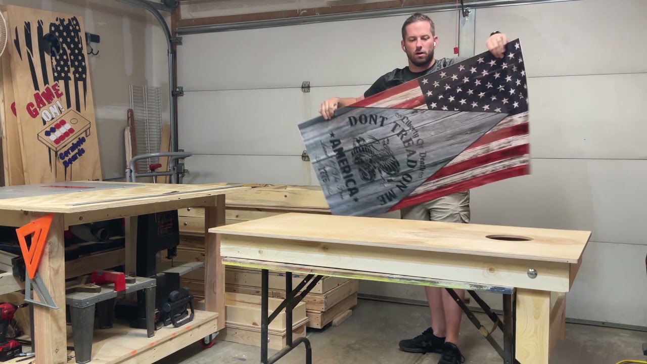 Installing a vinyl wrap - cornhole boards