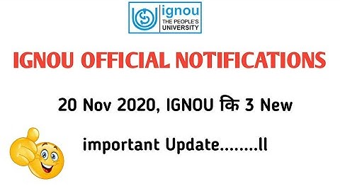 IGNOU 3 important new notification ll Assignment submit ll ignou revaluation result ll grade card ll