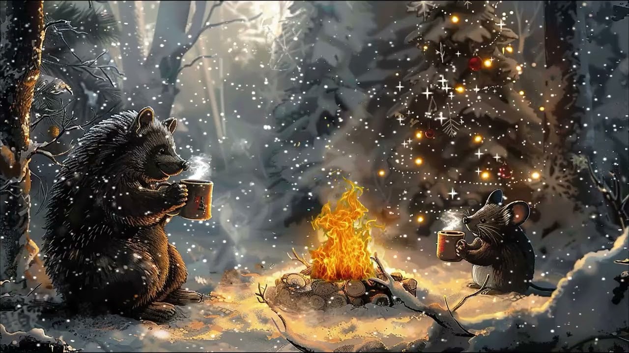 Medieval Relaxing Music — Winter Forest, Cozy Campfire & Snowfall | Fantasy Calm Ambience