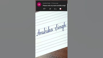 Anshika Singh - Beautiful name in Cursive writing | Cursive writing for beginners | #shorts