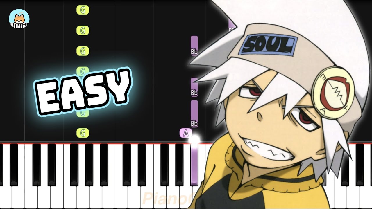 Soul Eater OP 2 - "PAPERMOON" - EASY Piano Tutorial & Sheet Music