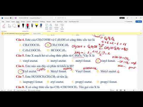 Video TRẮC NGHIỆM ESTE - O1 - MỨC ĐỘ - NHẬN BIẾT - THÔNG HIỂU - youtube