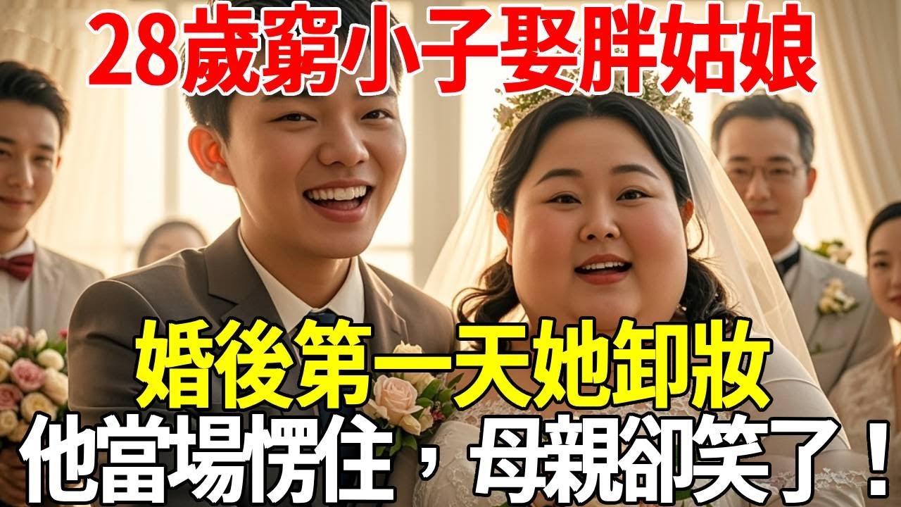 28歲窮小子娶胖姑娘，婚後第一天她卸妝，他當場愣住，母親卻笑了！