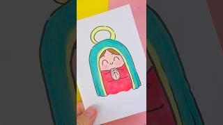How to draw a kawaii Virgin Mary step by step