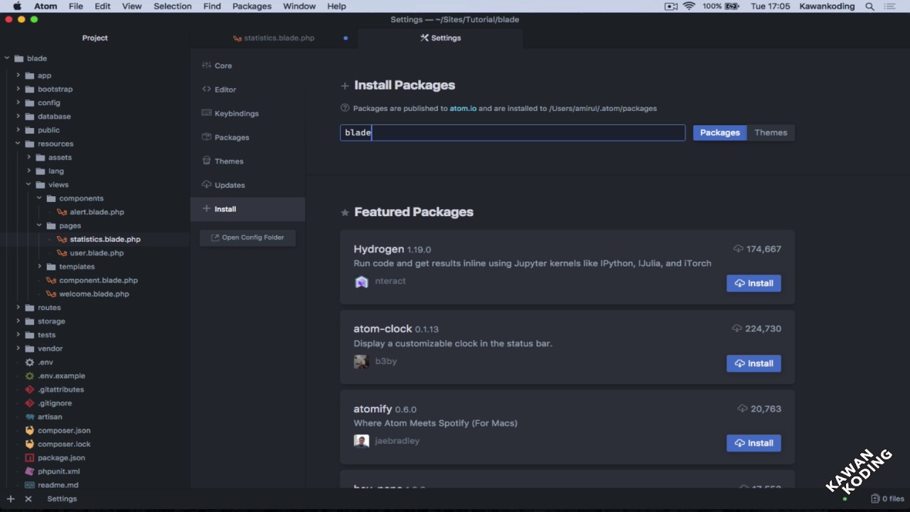 Tutorial Laravel Blade Templating - 11 Atom Editor Package Blade ...
