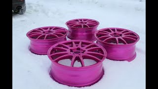 Диски Alutec Monstr R18 из Racing Black в Pink Candy / покраска в ROAL