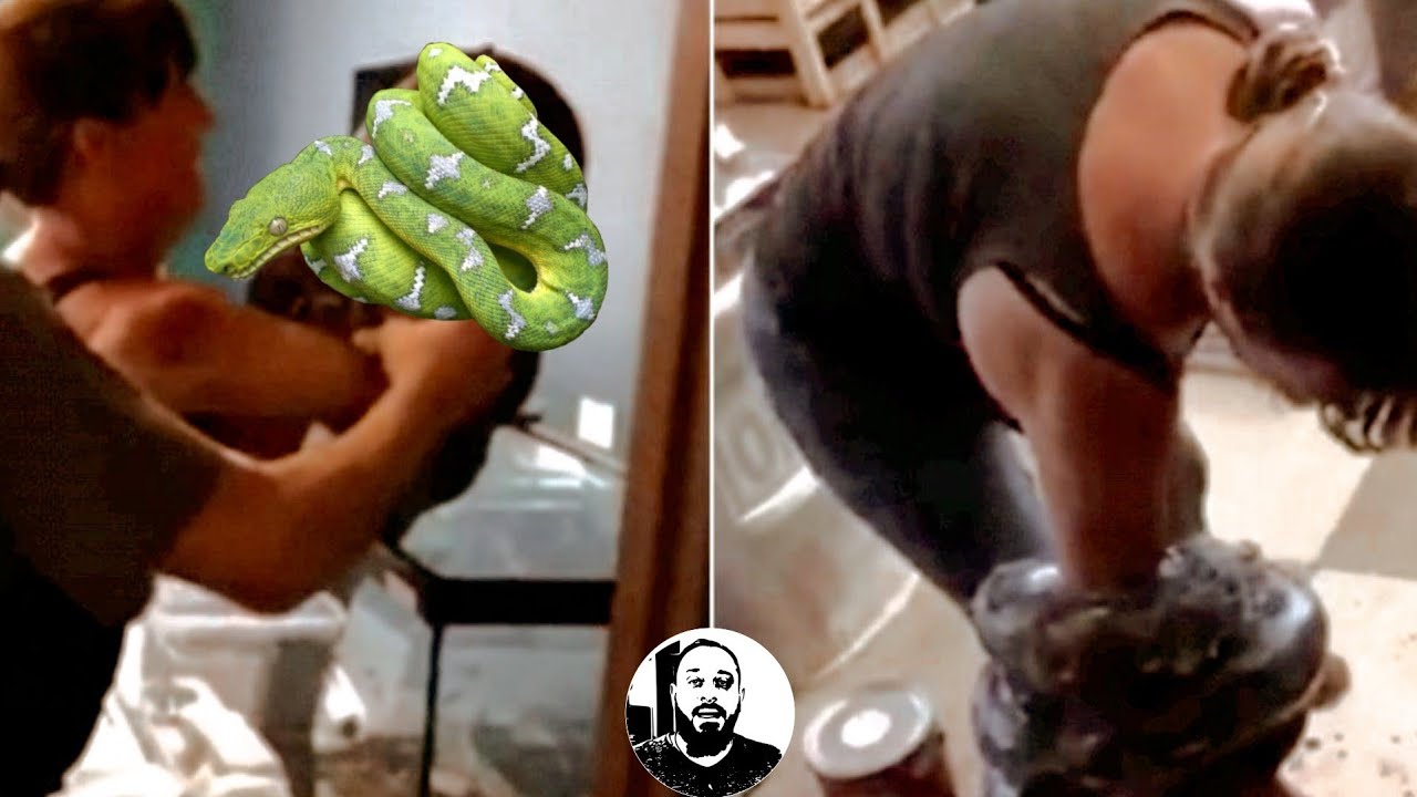 Serpente enrola no braço da tratadora | Biólogo das Serpentes